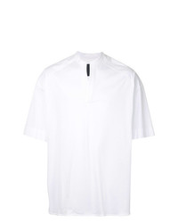 T-shirt à col en v blanc Juun.J