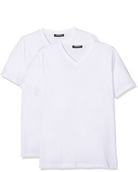 T-shirt à col en v blanc Karl Lagerfeld
