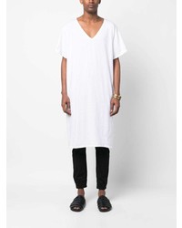 T-shirt à col en v blanc Greg Lauren