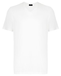 T-shirt à col en v blanc Lanvin