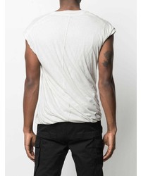 T-shirt à col en v blanc Rick Owens