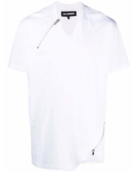 T-shirt à col en v blanc Les Hommes