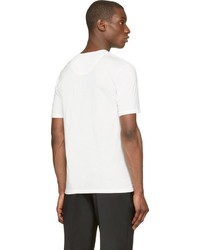 T-shirt à col en v blanc Burberry