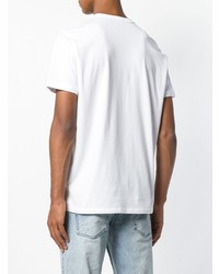 T-shirt à col en v blanc Diesel