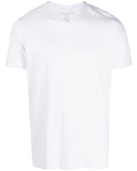T-shirt à col en v blanc Majestic Filatures