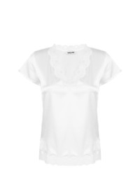 T-shirt à col en v blanc Max & Moi