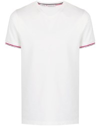 T-shirt à col en v blanc Moncler
