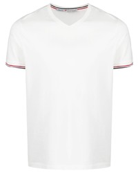 T-shirt à col en v blanc Moncler