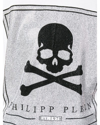 T-shirt à col en v blanc Philipp Plein