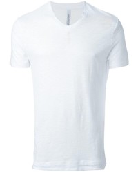T-shirt à col en v blanc Neil Barrett