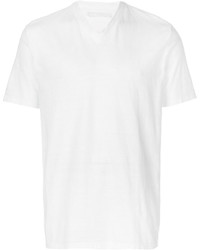 T-shirt à col en v blanc Neil Barrett