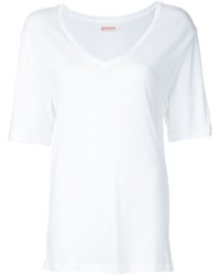 T-shirt à col en v blanc Organic by John Patrick