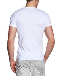 T-shirt à col en v blanc Pepe Jeans