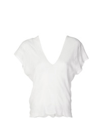 T-shirt à col en v blanc Pierantoniogaspari