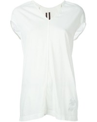 T-shirt à col en v blanc Rick Owens