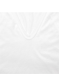 T-shirt à col en v blanc Zimmerli