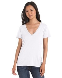 T-shirt à col en v blanc Splendid