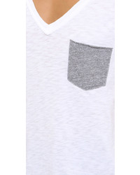 T-shirt à col en v blanc Stateside