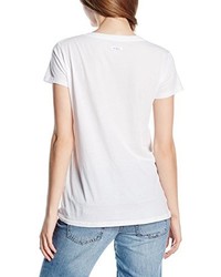 T-shirt à col en v blanc