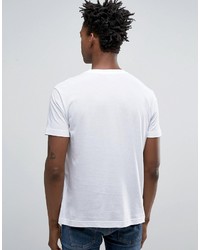 T-shirt à col en v blanc Lacoste