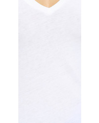 T-shirt à col en v blanc Velvet