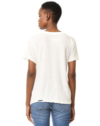 T-shirt à col en v blanc Current/Elliott