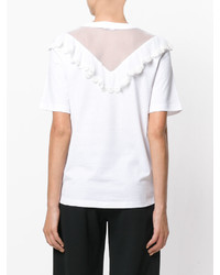 T-shirt à col en v blanc Chloé
