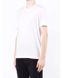 T-shirt à col en v blanc Emporio Armani