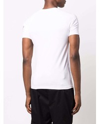 T-shirt à col en v blanc Emporio Armani