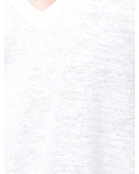 T-shirt à col en v blanc Anine Bing