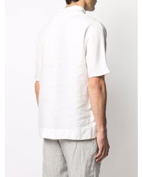 T-shirt à col en v blanc Emporio Armani