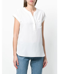 T-shirt à col en v blanc Hemisphere