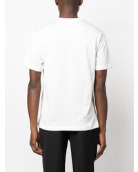 T-shirt à col en v blanc Eleventy