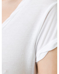 T-shirt à col en v blanc James Perse