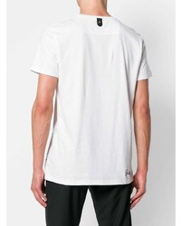 T-shirt à col en v blanc Philipp Plein