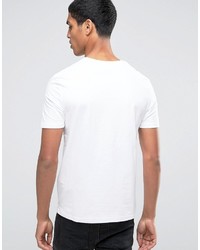T-shirt à col en v blanc Celio