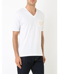 T-shirt à col en v blanc GUILD PRIME