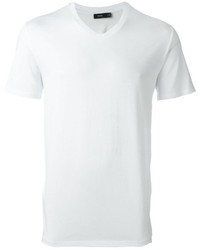 T-shirt à col en v blanc Vince
