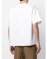 T-shirt à col en v blanc Valentino