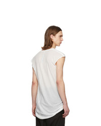 T-shirt à col en v blanc Rick Owens