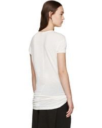 T-shirt à col en v blanc Rick Owens