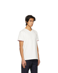 T-shirt à col en v blanc Moncler