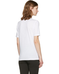 T-shirt à col en v blanc Dsquared2