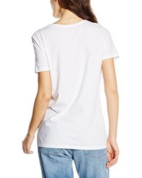 T-shirt à col en v blanc Wrangler