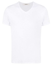 T-shirt à col en v blanc Zadig & Voltaire