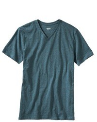 T-shirt à col en v bleu canard
