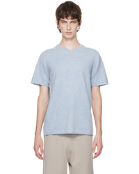 T-shirt à col en v bleu clair Extreme Cashmere