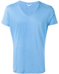 T-shirt à col en v bleu clair Orlebar Brown