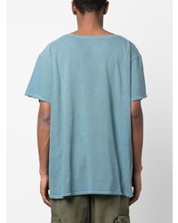 T-shirt à col en v bleu clair Greg Lauren