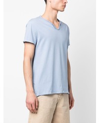 T-shirt à col en v bleu clair Zadig & Voltaire